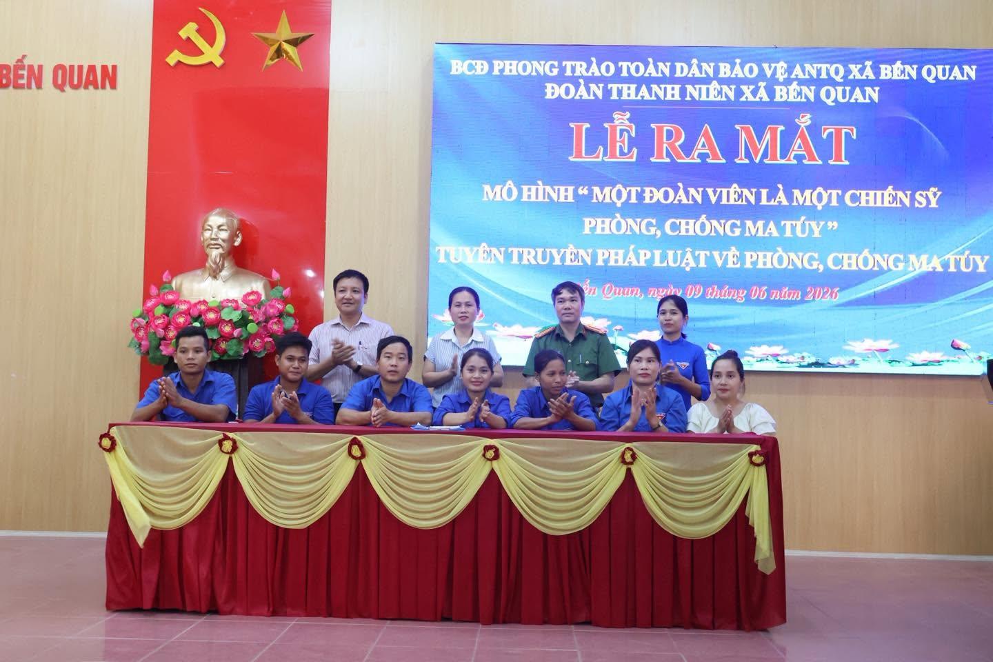 XÃ BẾN QUAN RA MẮT MÔ HÌNH “MỘT ĐOÀN VIÊN LÀ MỘT CHIẾN SỸ PHÒNG, CHỐNG MA TÚY”