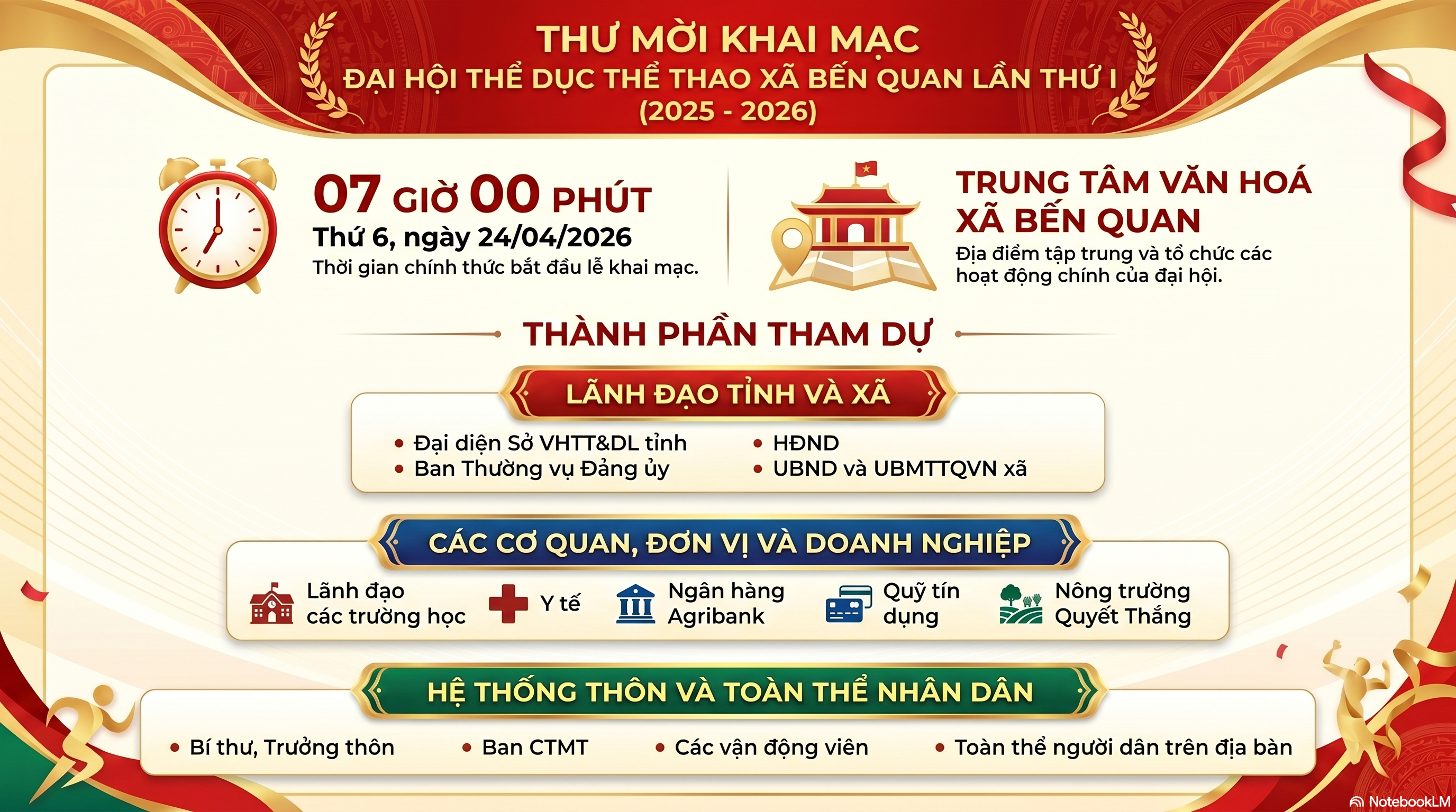 Sôi nổi trước thềm Đại hội Thể dục Thể thao xã Bến Quan lần thứ I (2025–2026)