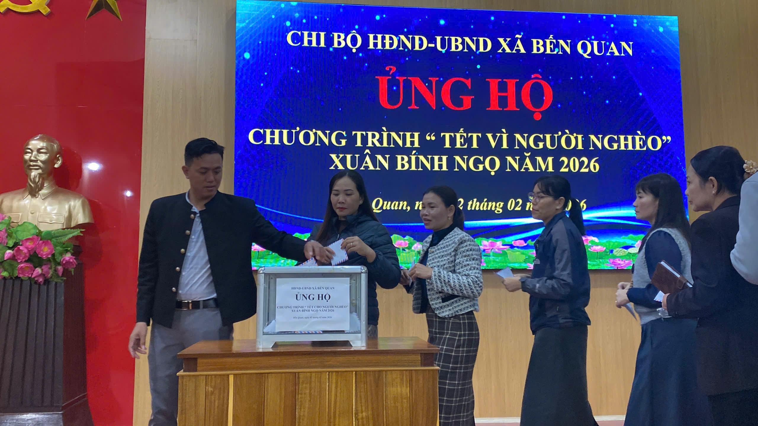 Bến Quan lan tỏa tinh thần đoàn kết, nhân ái qua chương trình “Tết vì người nghèo” Xuân Bính Ngọ 2026